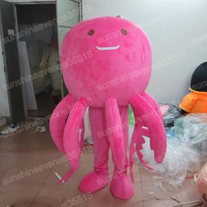 Adult size Pink Octopus Mascot Costume Cartoon theme character Carnival Unisex Halloween Birthday Party Fancy Outdoor Outfit For Men Women