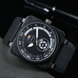 Stilista di lusso BR Beller Nuovi orologi da polso in pelle marrone da uomo Orologio da uomo automatico serie Star completamente meccanico con nastro in silicone per la casa