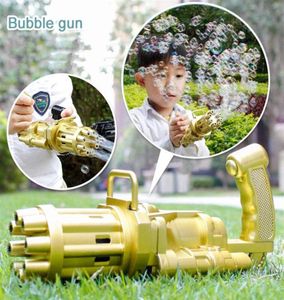 Gatling máquina de bolha bubbler maker crianças ao ar livre verão ventilador refrigeração suprimentos casamento elétrico soprador automático arma festa favor2789098106
