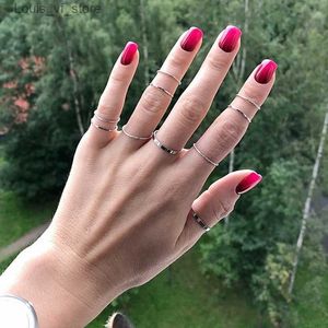 Band Rings 10Pcs Fashion Simple Rings For Women Vintage Thin Slim Gold Color Silver Color Joint Rings Sets for Women Jewelry Finger Jewelry T231213