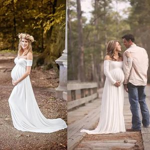 Bröllopsklänningar för gravida kvinnor Enkelt plus storlek Backless Bridal Glows Custom Made Pregnant Wedding Dress