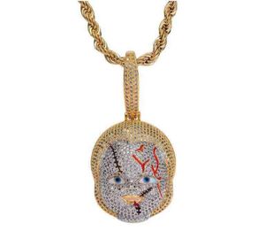 Colar com pingente de boneca Chucky colar de hip hop em joias de ouro para uso diário unissex21910516251829