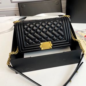 Lüks omuz çantası gerçek deri kanal çantası cüzdan zinciri crossbody yumuşak koyun derisi vintage lüks flep çanta rhombus kafes havyar çantası kadınların messenger