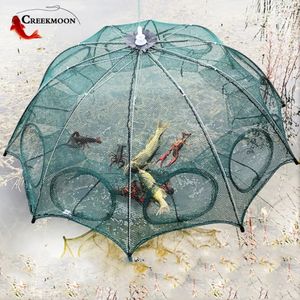 Fishing Accessories Portable Automatic 4 20 Hole Hand Net Hexagon Fish Network Casting Nets Crayfish Shrimp Catcher Tank Trap Cage Mesh Tool 231212