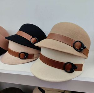 Belt Buckle Equestrian Autumn Winter Warmth Newspaper Children's Simple and Versatile Baseball Australian Wool Felt Hat