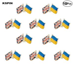 イギリスウクライナの友情ブローチラペルピンフラグバッジブルーチピンバッジ10pcs lot7418162