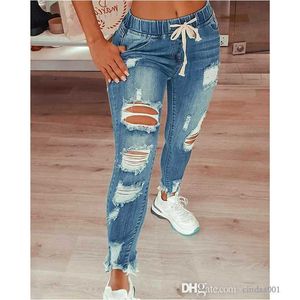 Designer Sexig Women Hole Jeans 3xl Tassel Slit Denim Pencil Pants Casual Straight Fashion Leisure Trousers 2023 Trender