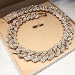 Bust Down 4 Rows VVS Diamond Moissanite 24mm Iced Out Cuban Link Chain