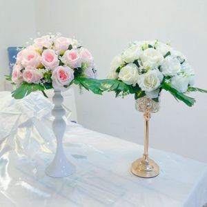 2st 30 cm Artificial Rose Flower Ball For Holiday Home Wedding Table Centerpieces Decoration Party Road Cited Kissing Ball