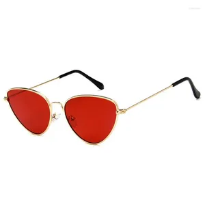 Sonnenbrille Designer für Frauen Mode Frauen Katze Augen Sonnenbrille Trendige Frau Retro kleine Rahmenschatten 1K8D0