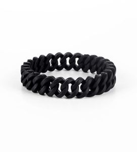 hip hop Link Chain Silicone Rubber Elasticity Wristband Cuff Bracelet Club Jewelry Gifts Wrist Band 3 Colors9106374