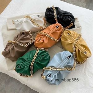 Botteg Venetas Bags Luxury Bags Small Bags2023 New Spring/Summer Minumalist Bag Western Style Chain Pleated Crossbody Bag SholldenBag