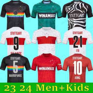 23 24 24 VFB Stuttgarts koszulki piłkarskie Guirassy Millot Pfeiffer Mvumpa Kastanaras Massimo Zagadou Bredlow 2023 2024 Men Mundurs Kits dla dzieci na stronie piłkarskiej.