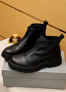 Botas de tornozelo dos homens populares couro genuíno saltos grossos plataforma botas de motocicleta masculino marca designer conforto andando martin botas tamanho 38-45