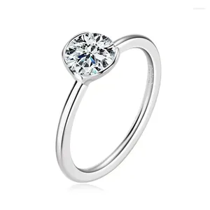 Cluster Rings RMO-123 Lefei Fashion Luxury Trendy Classic Moissanite 1 CT Simple Design Color D Round For Women S925 Silver Jewelry Gift