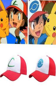 MULHERS039S Capas de beisebol de anime figuras para homens menino Janpan Pocket Ash Ketchum Cosplay Costume Snapback Cap ajustável Hat3758077413