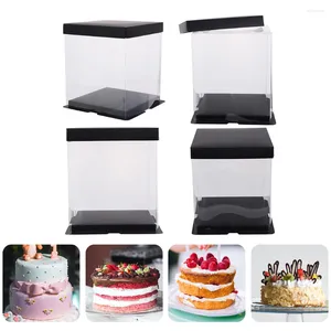 Ta ut containrar Clear Cake Box Transparent Cupcake Present Pastry Carrier Container Holder Chocolate Macaroon för Muffin Bakery Shower