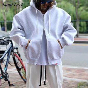 Męskie bluzy bluzy 2024 Spring Fashion Double Zippe Men Lose Casual Hooded Meriet do Streetwear Trendy Designer Coats 231213