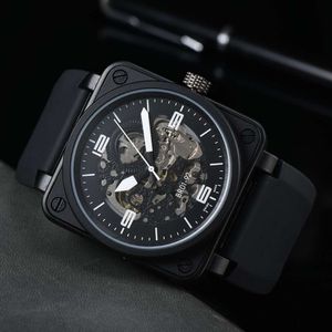 Fashion luxury designer BR Beller New Sport Rubber Strap mens Wristwatches Men Automatic Product Micro Men's B Square Fully Mechanical Tape Watch