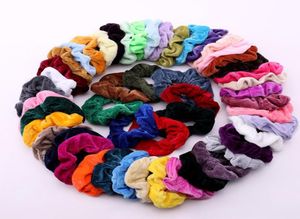 Hårklämmor Barrettes Hela 304050pcs Women039S Fashion Band Velvet Girl Gummi Elastic Accessories1492917