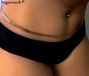 Ingemark indiano sexy corrente barriga cintura corpo jóias verão praia acessório moda cinto correntes mulheres colares cintura p083737559