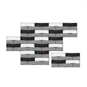 Wall Stickers 6Pcs 3D Marble Pattern Sticker Waterproof Self Adhesive Tile Room Decals