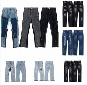 Dept New Fashion Mens Designer Splicing Jeans Ripped Denim Pants Luxury Hip Hop Distressed Men Women Trousers Oversized X3RE#