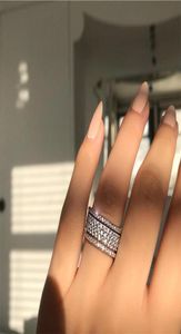 Crystal Woman Jewelry Vecalon Starlight Promise Ring 100925 Sterling Silver Five Dazzling Layers Diamond CZ Engagement Wedding BA5175704