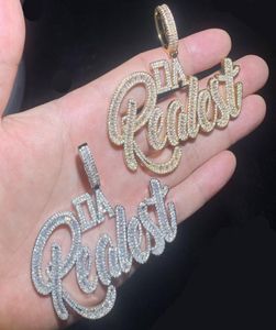 Iced Out Realest Начальный кулон Подходит для кубинской цепи Теннисная цепочка Ожерелье с вымощенным камнем Cz для мужчин и женщин Ожерелья в стиле хип-хоп Ювелирные изделия Whol2492264