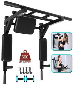 Väggmonterad Pull Up Bar Power Tower Multigrip Dip Stand Chin träning Gym Horisontella barshorizontala barer1248408