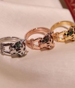 Обручальные кольца Черное пятно с головой леопарда, выложенное 3А, кольцо с изображением кубического циркония и пантеры для мужчин и женщин, медные украшения для вечеринок 23028432436