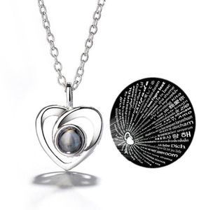 Jag älskar dig på 100 språk Pendant Necklace Memorial Day Valentine039S Day Gift 20201843434