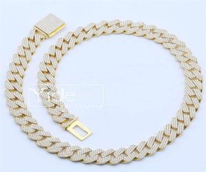 Custom hip hop bling zircon cuban necklace 12mm cuban link necklace247L5173180