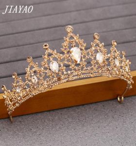 Champagne Gold Color Crystal Rhinestone Crown och Tiara Wedding Bridal Hair Accessories Headpiece Princess Girl Birthday Crown3952850