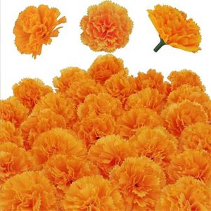 Artificial Marigold Flowers Halloween Silk Mexico Flowers For Birthday Party Diwali Halloween Thanksgiving Party Decor 2024