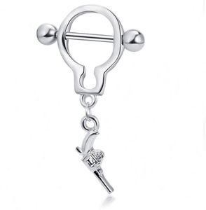 14G Gun Pendant Unisex Nipple Ring Piercing Jewellry 161666mm Noinfection Body Jewelry Skivstången1113350