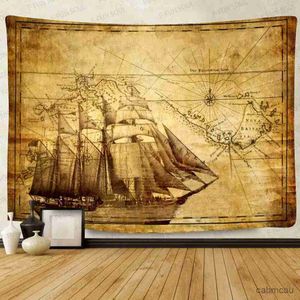 Tapestries Pirate Map Tapestry Treasure Map Tapestry Island Treasure Map Nautical Wall Tapestry Halloween Map Tapestry Pirate Room Decor R231213