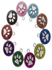 20pcslot Colours 18mm CAT Dog Paw Stampons impronta per pendente per pendenti adatti per le strisce di telefono fai -da -te portachia portachiaveri di portata