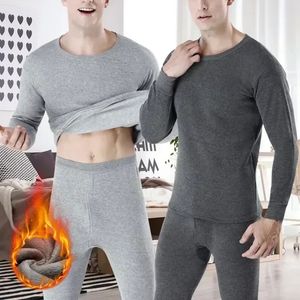 Biancheria intima termica da uomo Camicia Fondo Thermos Inverno Spessa Addensata Per Pigiama Lungo Uomo Pile Velluto Set Johns Plus 231212