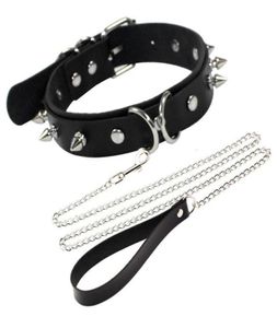 Chokers 2022 gotisk punk spik nit sexig halsband kedja nacke alter metall pu läder krage traktion rep bonage9250353