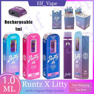 RUNTZ X Penne a vaporizzazione usa e getta Litty 1 ml POD 280MAH BATTERE RICATUABILE VAPI VECCHI PEN 10 FONTEI E Sigarette E Sigarette con imballaggio in scatola