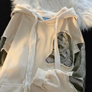 Mężczyzn Bluzy Bluzy amerykański styl retro hip hop szkielet szkielet druk z kapturem sweter i kobiety wiosna jesienna got High Street Para strój 231213