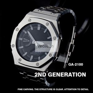 GA2100 GA-2100을위한 최신 watchband 및 베젤 수정 Watchband 베젤 100% 금속 316L 스테인리스 스틸 도구 LJ293A