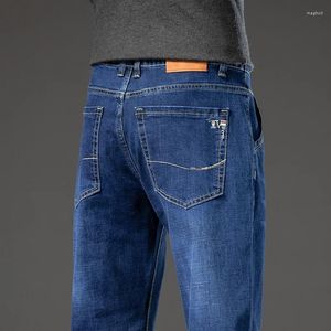 Erkek kot pamuk denim pantolon marka klasik kıyafetler tulumlar erkekler için düz pantolonlar siyah büyük boy büyük boy 40 42 44 46