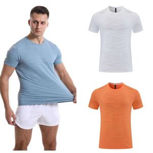 LL Men's Tops T-shirt Summer Leisure Running Training Yoga Outfit Clothes Fi Quick Dry Breathable Loose Short Sleeve High Elasticity