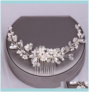 Capelli gioielli per il matrimonio da sposa aessories che brillano perle di cristallo fiore fiore cuccioli di capelli clipstrena per la testa di gioielli gocce 5156924