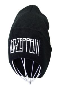 Zespół LED Zeppelin Rock Hat Knited Folk Rock Cap Beanie Punk Letter Hafdery Winter Warm Hat Hip Hop Vailies for Men Women9456312