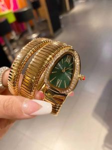 2024 New The 32mm Size Women's Watch لديها حركة كوارتز على شكل ثعبان محيط مزدوج مع حركة مدي الماس