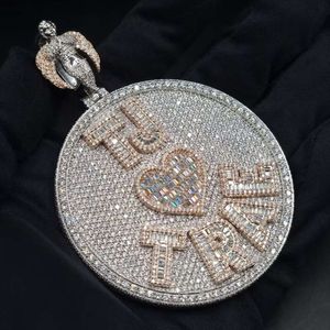 Fábrica vvs moissanite diamante colar gelado hip hop carta nome pingente corrente para homens jóias finas personalizadas