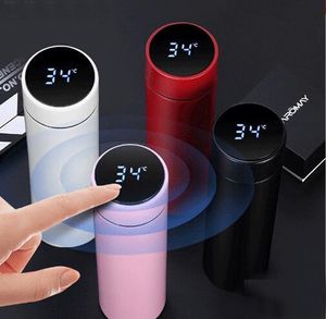 500ml Smart Thermos Water Bottle LED Digital Temperature Display 304 Stainless Steel Coffee Tea Thermal Mugs Intelligent Insulation Outdoor Car Creative Cups